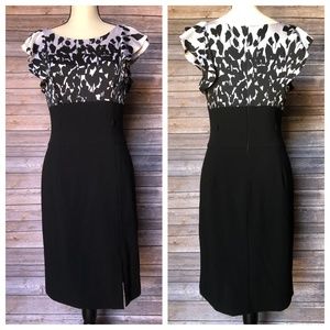 WHBM Flutter Cap Sleeves Empire Waist Sheath Dress